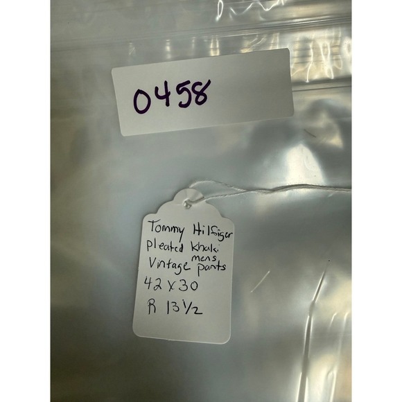 Tommy Hilfiger Mens Pleated Khaki Chino Pants Vintage Size 42x30 - Picture 6 of 6